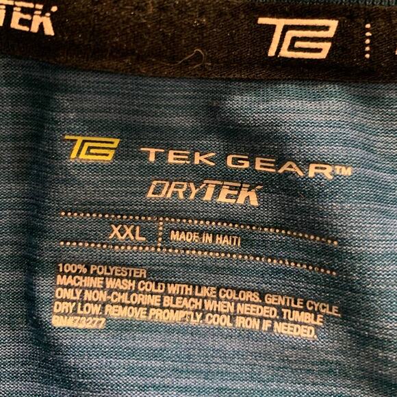 Tek Gear DryTek Mens XXL 100% Polyester Athletic Short Sleeve Shirt Tee - Picture 4 of 4
